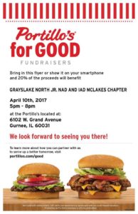 Portillo's Fundraiser: Grayslake North Jr. NAD & McLakes Chapter of IAD @ Gurnee Portillo's | Gurnee | Illinois | United States