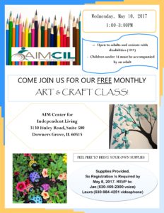Art and Craft Class @ AIM Center for Independent Living | Downers Grove | Illinois | United States