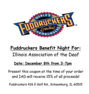 Fuddruckers Benefit Night for IAD @ Fuddruckers (Schaumburg, IL) | Schaumburg | Illinois | United States