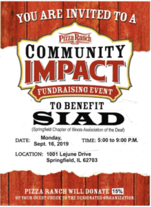 Deaf Awareness Night at Pizza Ranch @ Pizza Ranch | Springfield | Illinois | United States